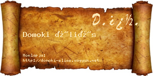 Domoki Éliás névjegykártya